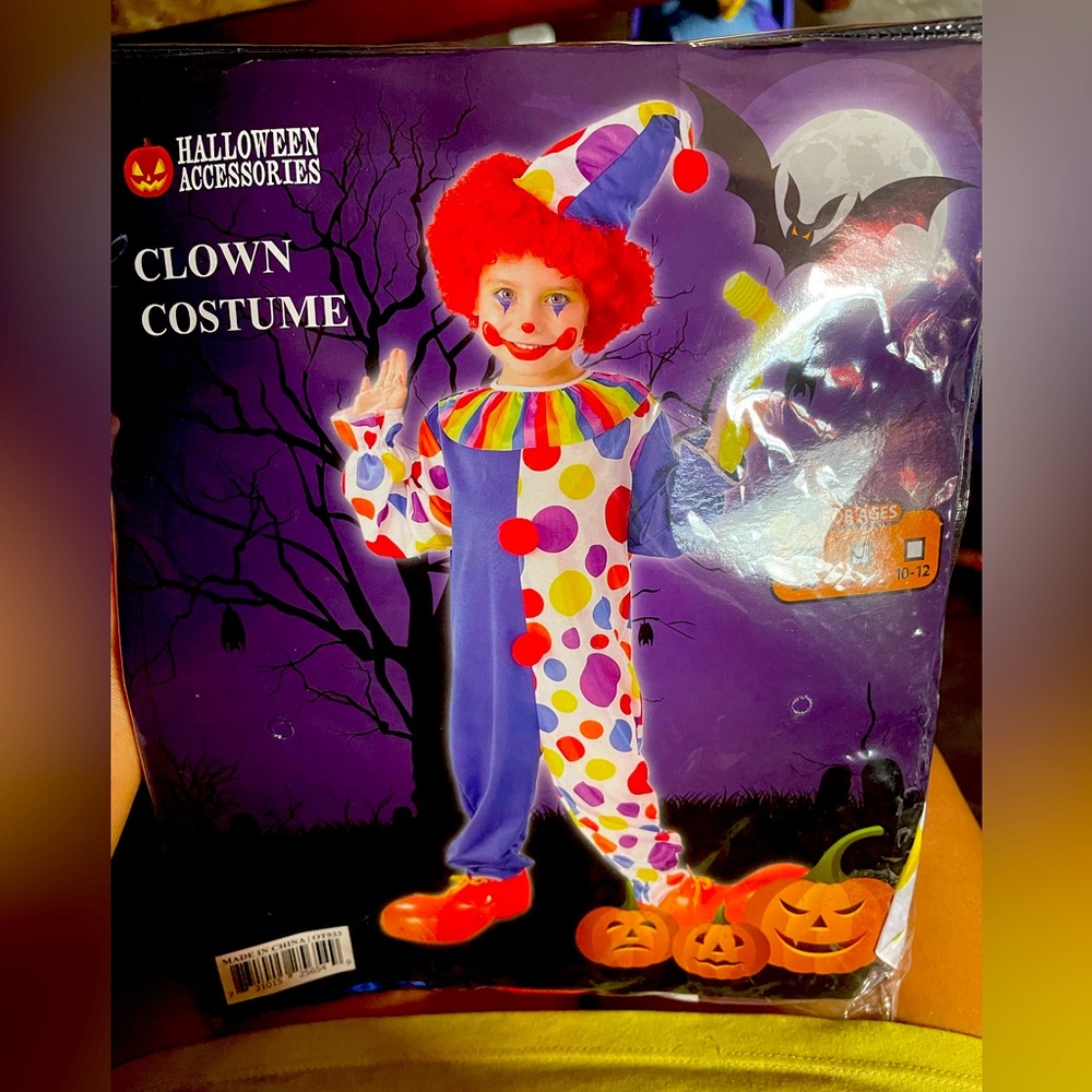 Clown Costume Size 7-9